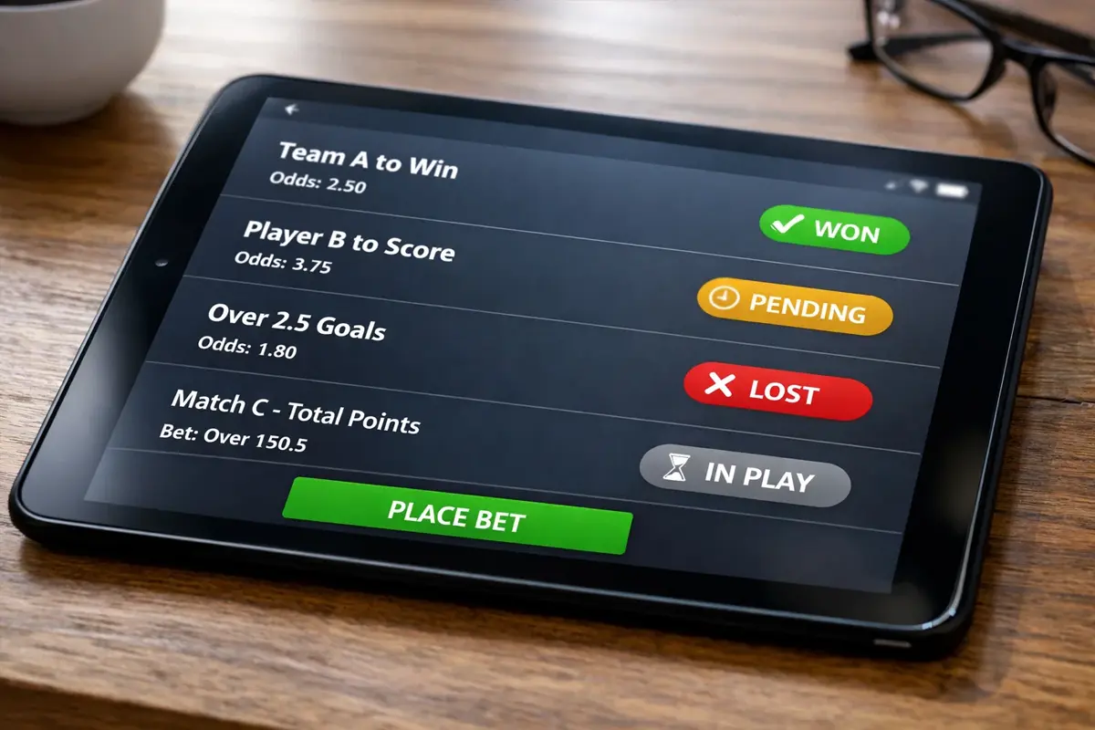 Verschillende cash-out opties op een wedscherm