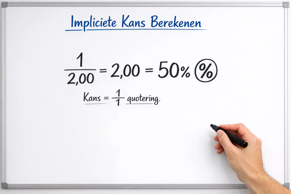 Wiskundige formule op whiteboard met percentage berekening